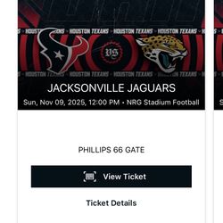 Houston Texans Vs Jacksonville jaguars 11/9