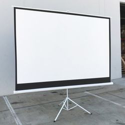 (NEW) $60 Portable 100 Inch Tripod Stand Projector Screen Home Theater 16:9 Ratio, 87x49” View Area 