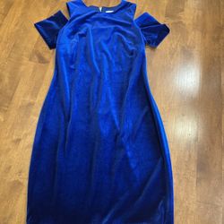 Woman’s Calvin Klein royal blue velvet dress shipping available
