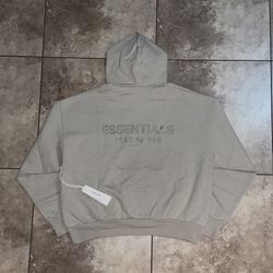 Fear of God Essentials Fleece Hoodie Timber SS25 Size Large