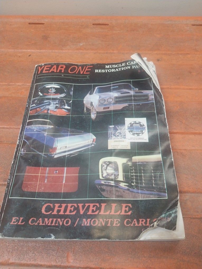 Year One Fisher Body El Camino Book Manual Parts List