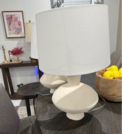 Pair of Textured Ceramic Table Lamps