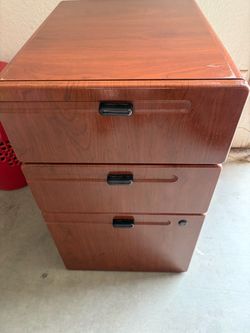 3-Drawer Wood Grain File Cabinet