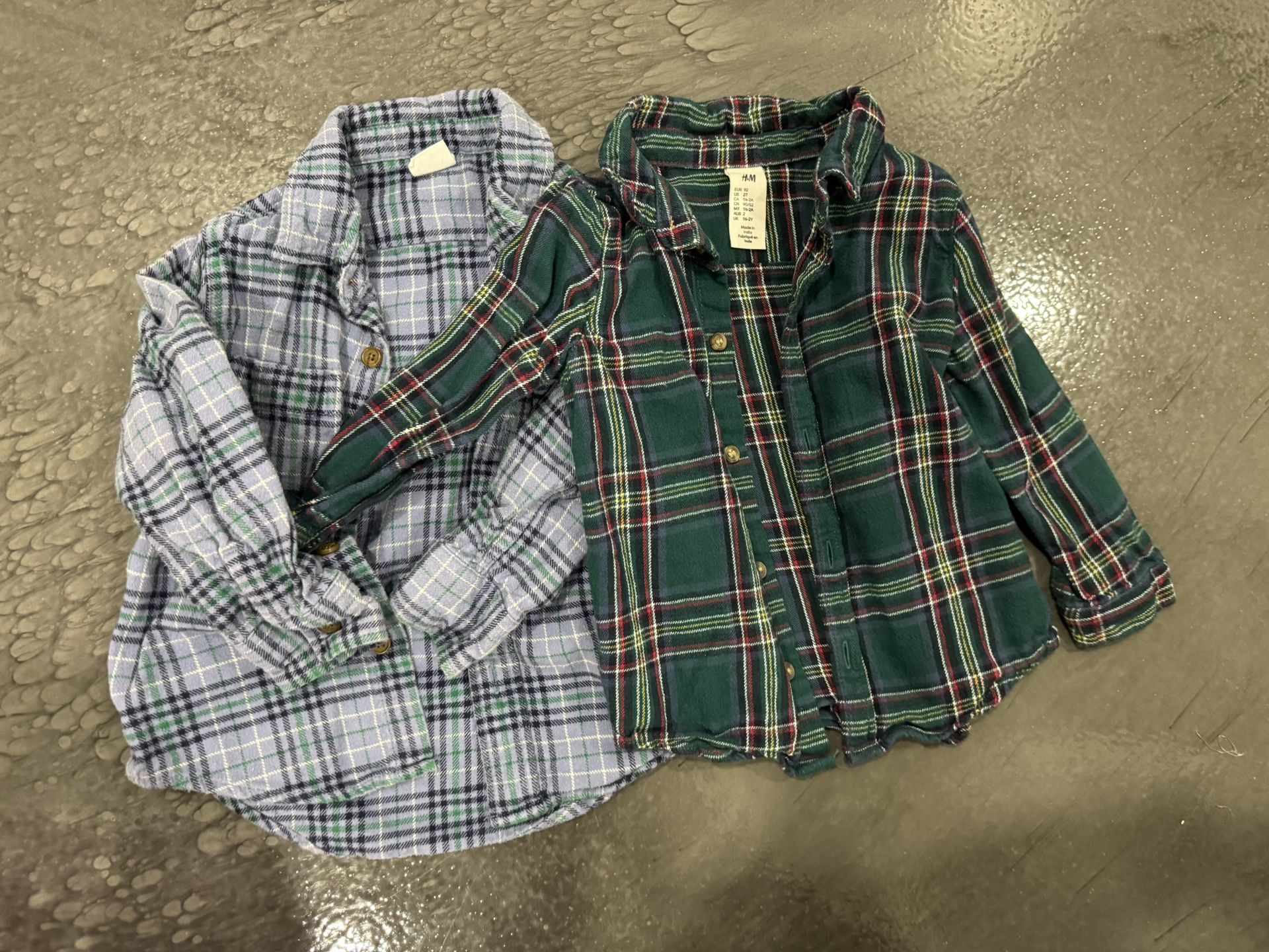 Toddler 2T Plaid Flannel Button Up Shirt Gap & HM