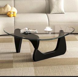 Noguchi  styled Coffee Table with Black Base