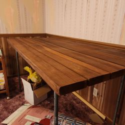 Wood Table With Metal Legs