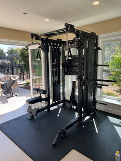 2in1 Pro Series - All in One Home Commercial Gym - Dual Cable Machine - Squat Rack - Bench Press - (Weights Fitness Exercise) 