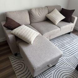 Small Sectional Sofa w/ Ottoman – Barely Used