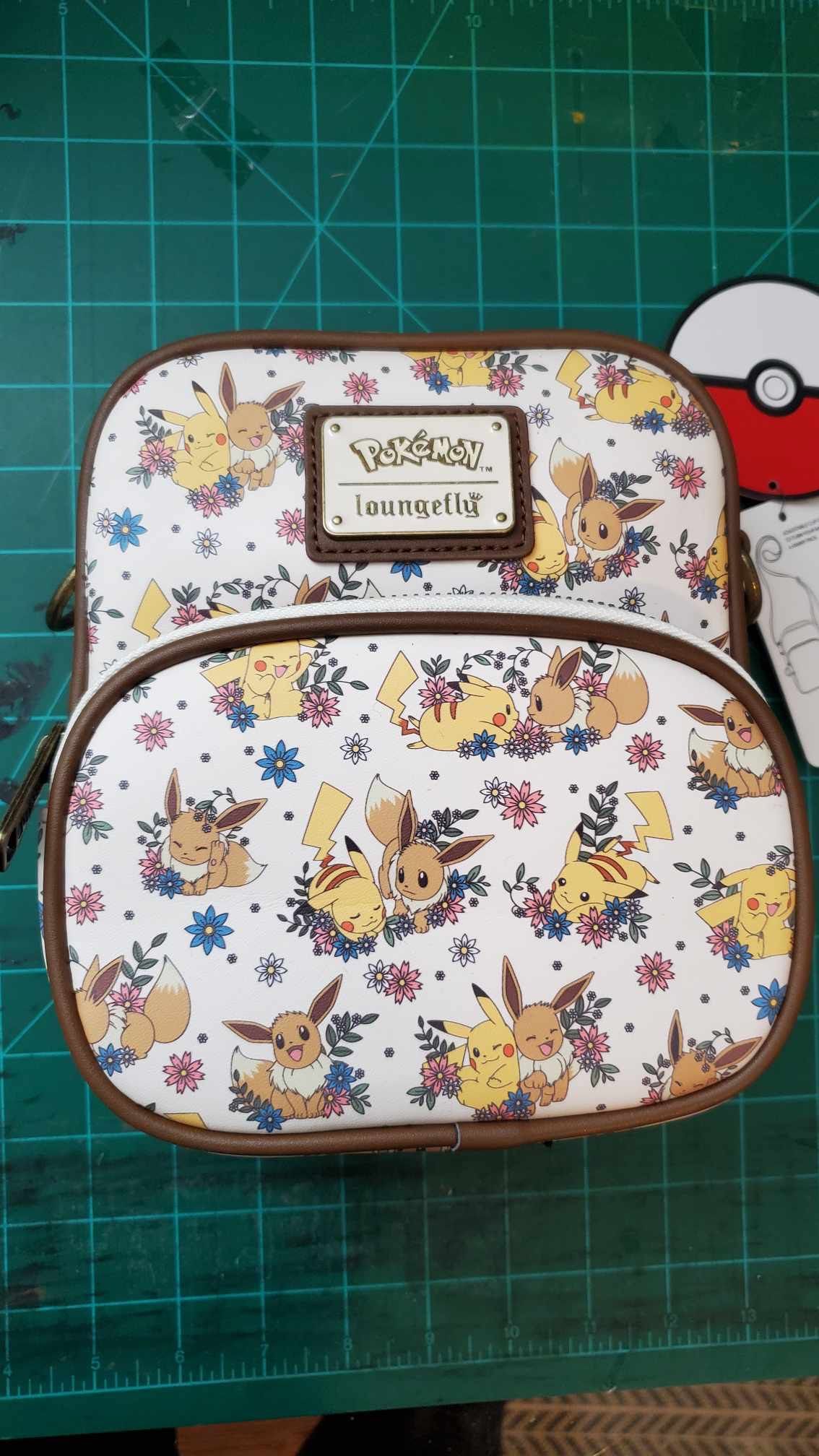 Pokémon! Loungefly Floral Pikachu/Eevee Crossbody Bag