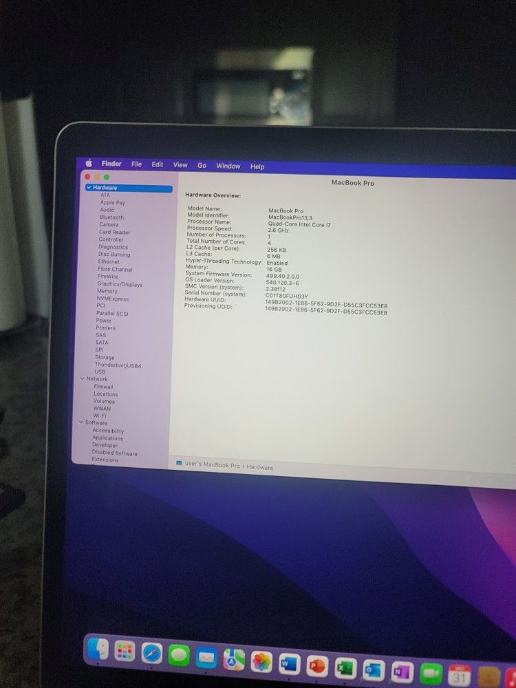 15" 2016 Touch Bar Macbook Pro With 500 Gigs Hard Drive