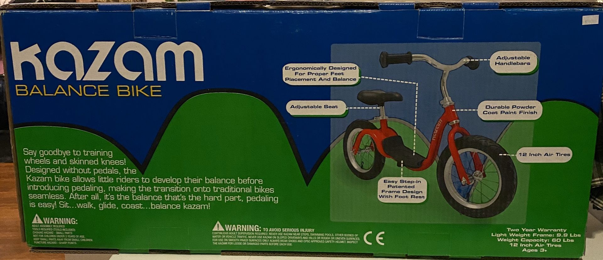 Kids Toddler Pink Bike Kazan Balance Bike Brand New In Box Seen On