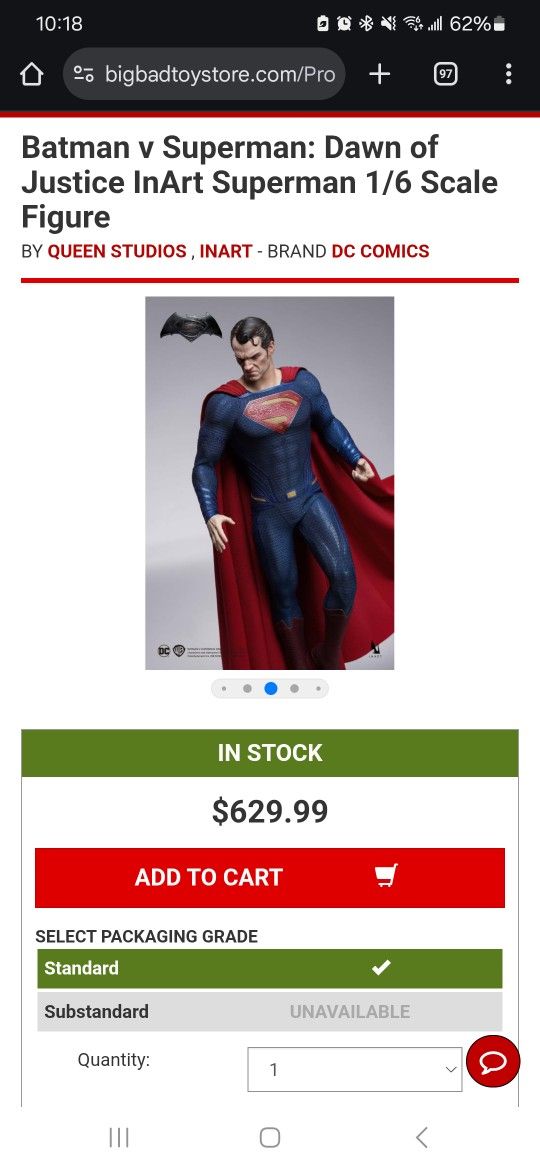 Superman (Henry Cavill) InArt 1/6 Scale Figure (Hot Toys, Queen Studios, Sideshow)