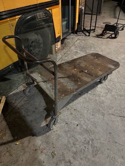 Heavy Duty Steel Platform Cart with Handle