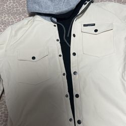 Beige Jacket with Integrated Hoodie – Urban Style and Super Comfortable