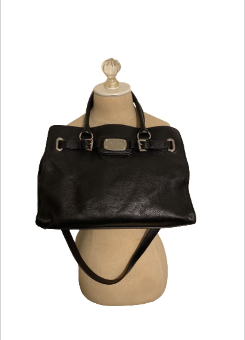 Michael Kors Hamilton Black Soft Pebble Leather Purse/Handbag EUC