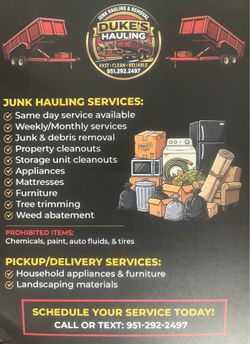 Hauling and cleaning