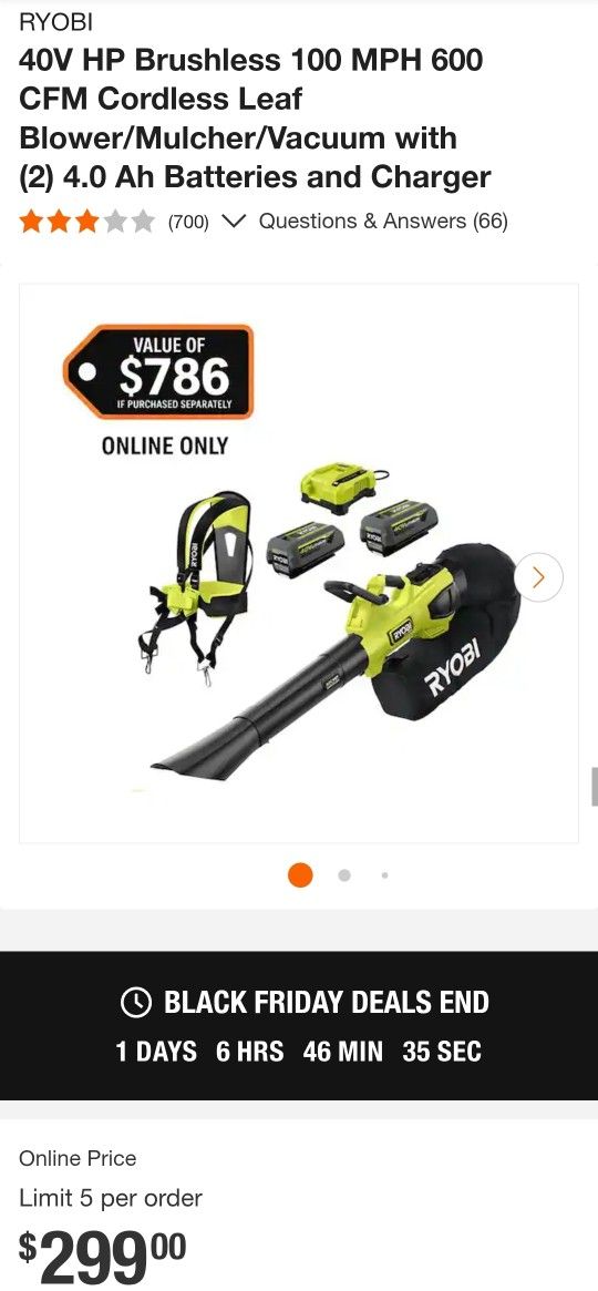 Cordless Leaf Blower/Mulcher/Vacuum