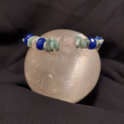 Rose Quartz, Blue Sapphire, Aquamarine Crystal Bracelet 