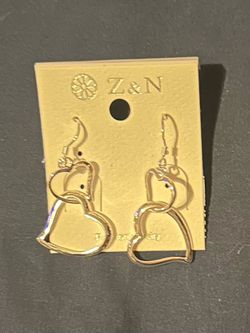 Ladies Dangle Heart Pierced Earrings