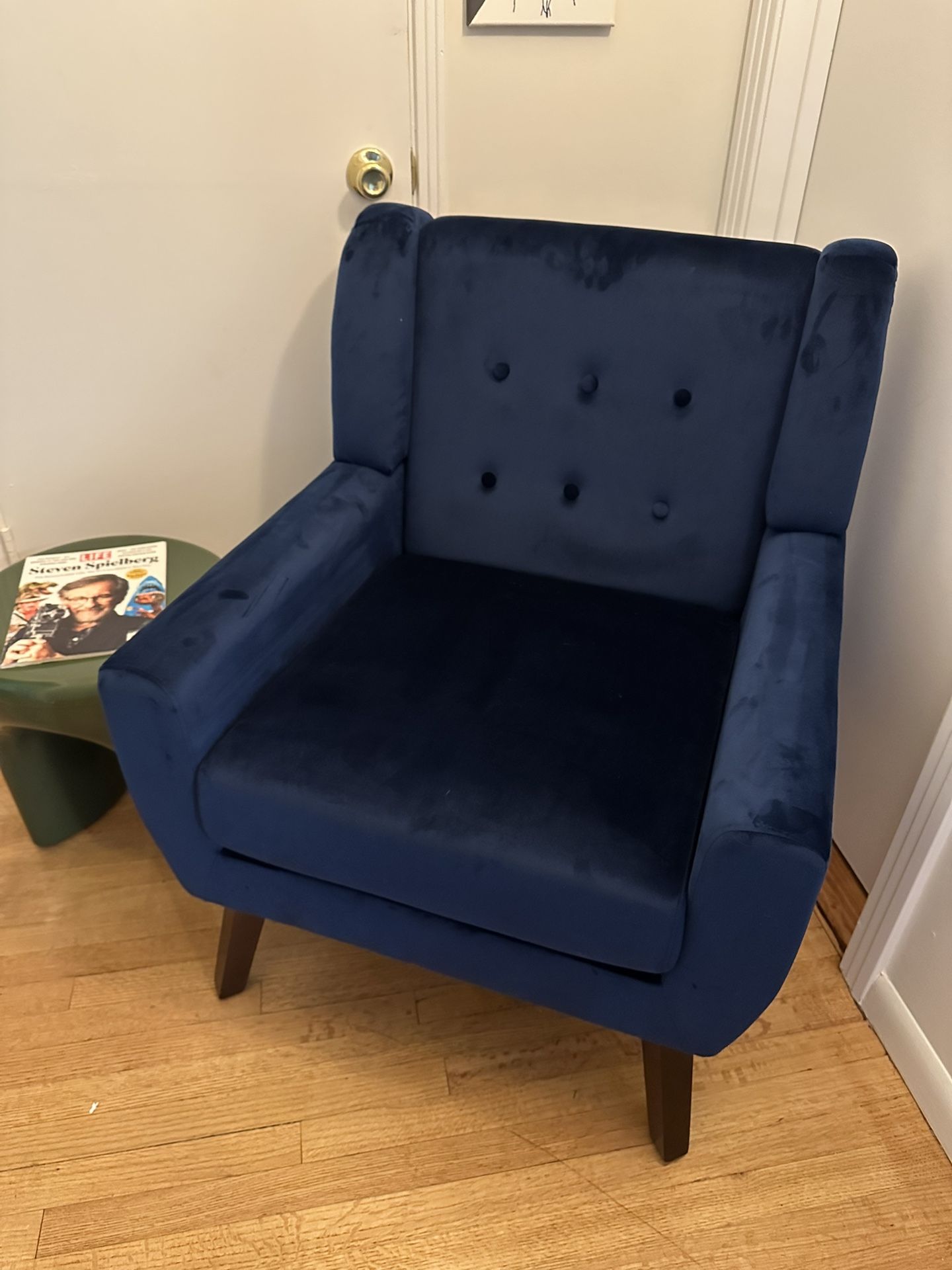 Blue Velvet Armchair