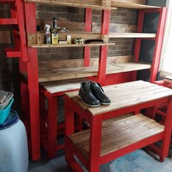 6 Tier Shelving Organizer On Caster Wheels With 2 Floating Shelves 