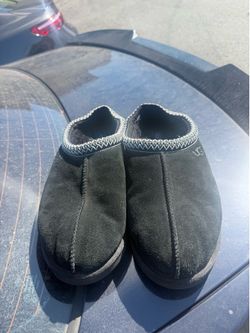 UGG Black Suede Slip-On Slippers