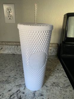 Starbucks white studded tumbler