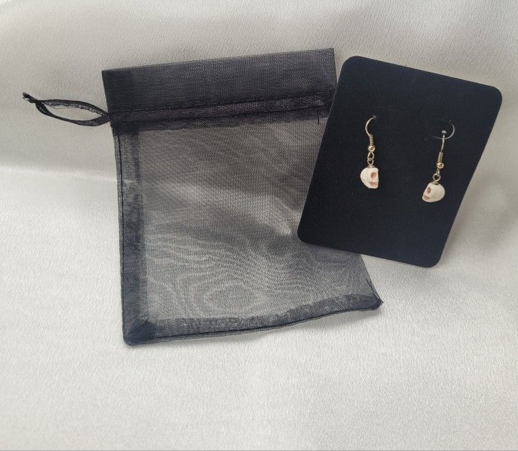 Cream Skull Earrings