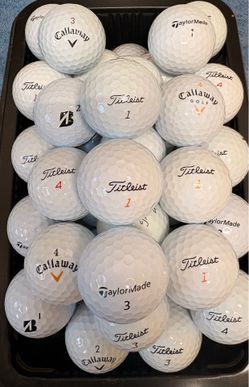 50 Golf Balls As Pictured - Callaway, Titleist, TaylorMade….