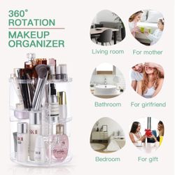 360 Rotating Makeup Organizer,DIY Adjustable Spinning Holder