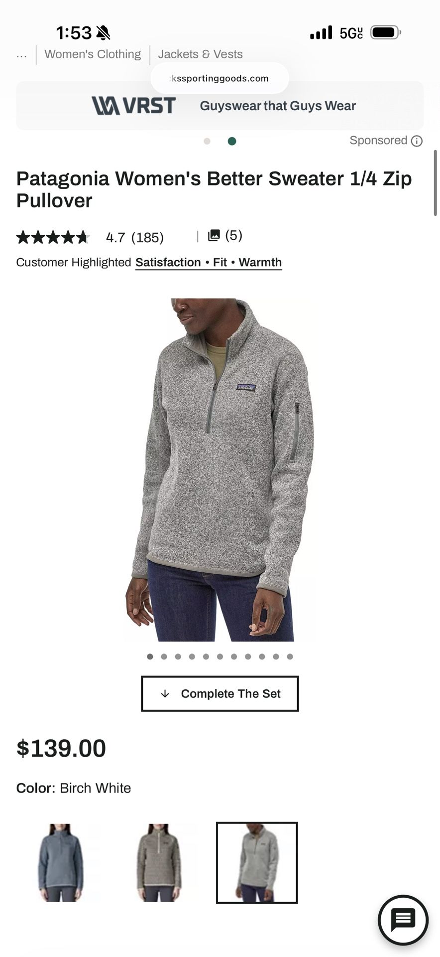 Patagonia Women's Better Sweater 1/4 Zip Pullover Small