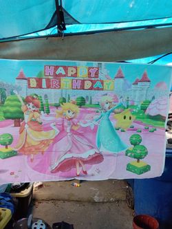 Peaches happy birthday banner
