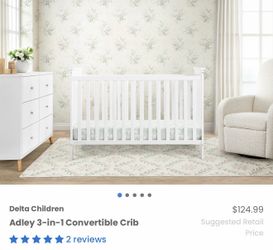 Adley 3-in-1 white convertible crib/ Mattress sold separately