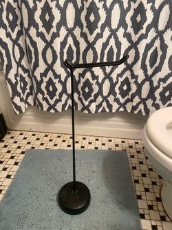 Matte Black Freestanding Toilet Paper Holder
