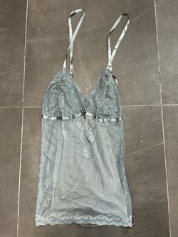 Adore Me Gray Lace Babydoll Chemise Lead 4X NWT