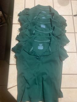 $35 for all 7 Green school polo uniforms kids size ST