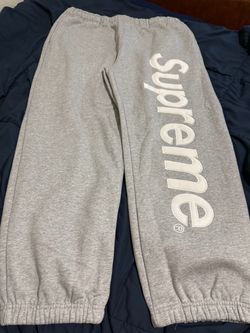 New Grey & White Supreme Sweatpants