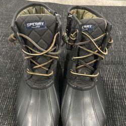 Sperry Saltwater Quilted Nylon Waterproof Women Boots 6.5