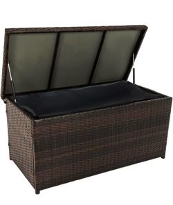 Outdoor Patio Storage Box Waterproof, 120 Gallon Large Deck Box,Brown