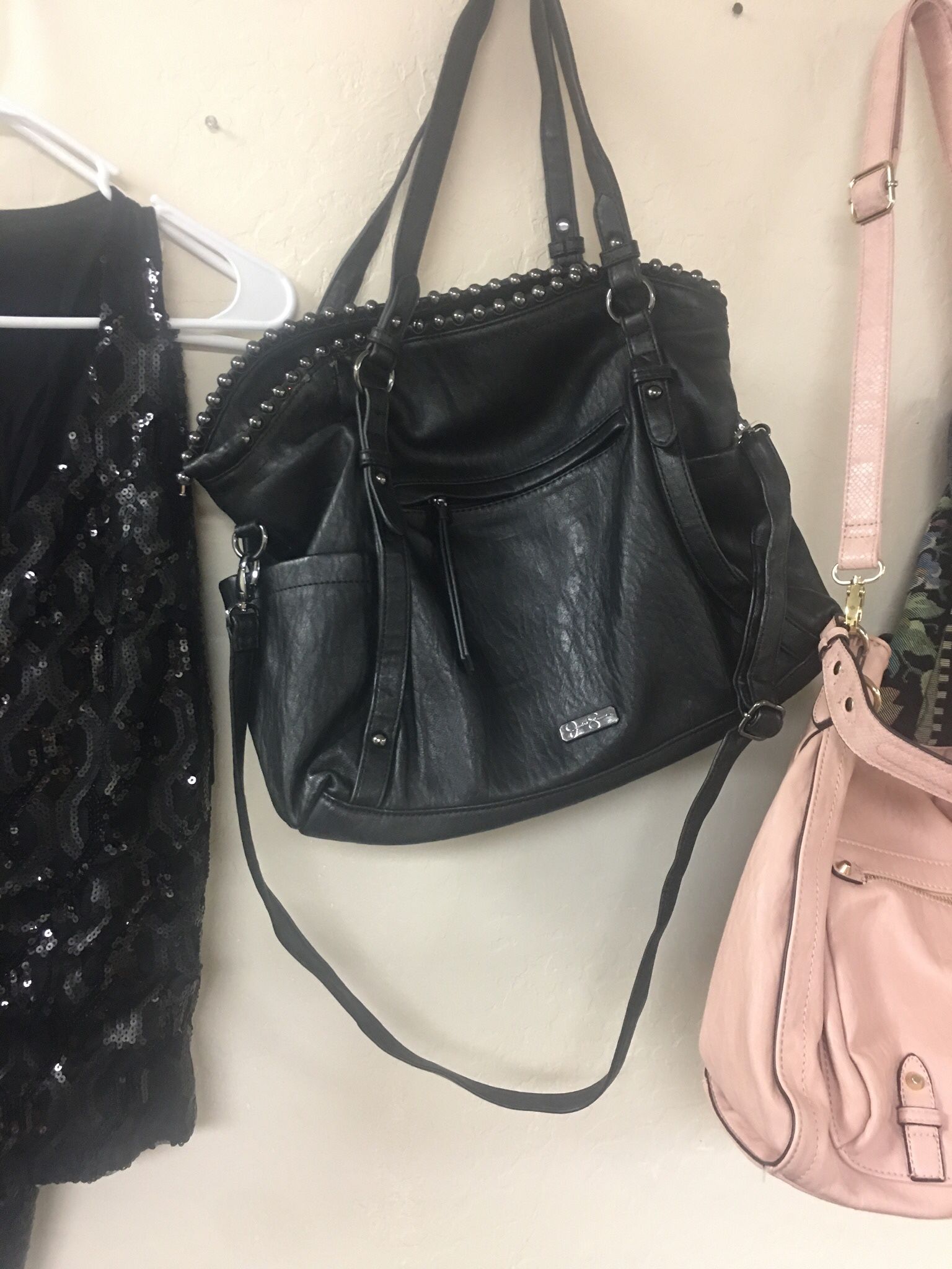 Jessica Simpson Large Black Studded Purses
