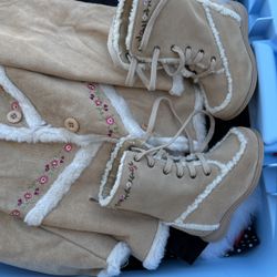New Fur Coat Embroidered With Matching Boots 12 -24 Months 