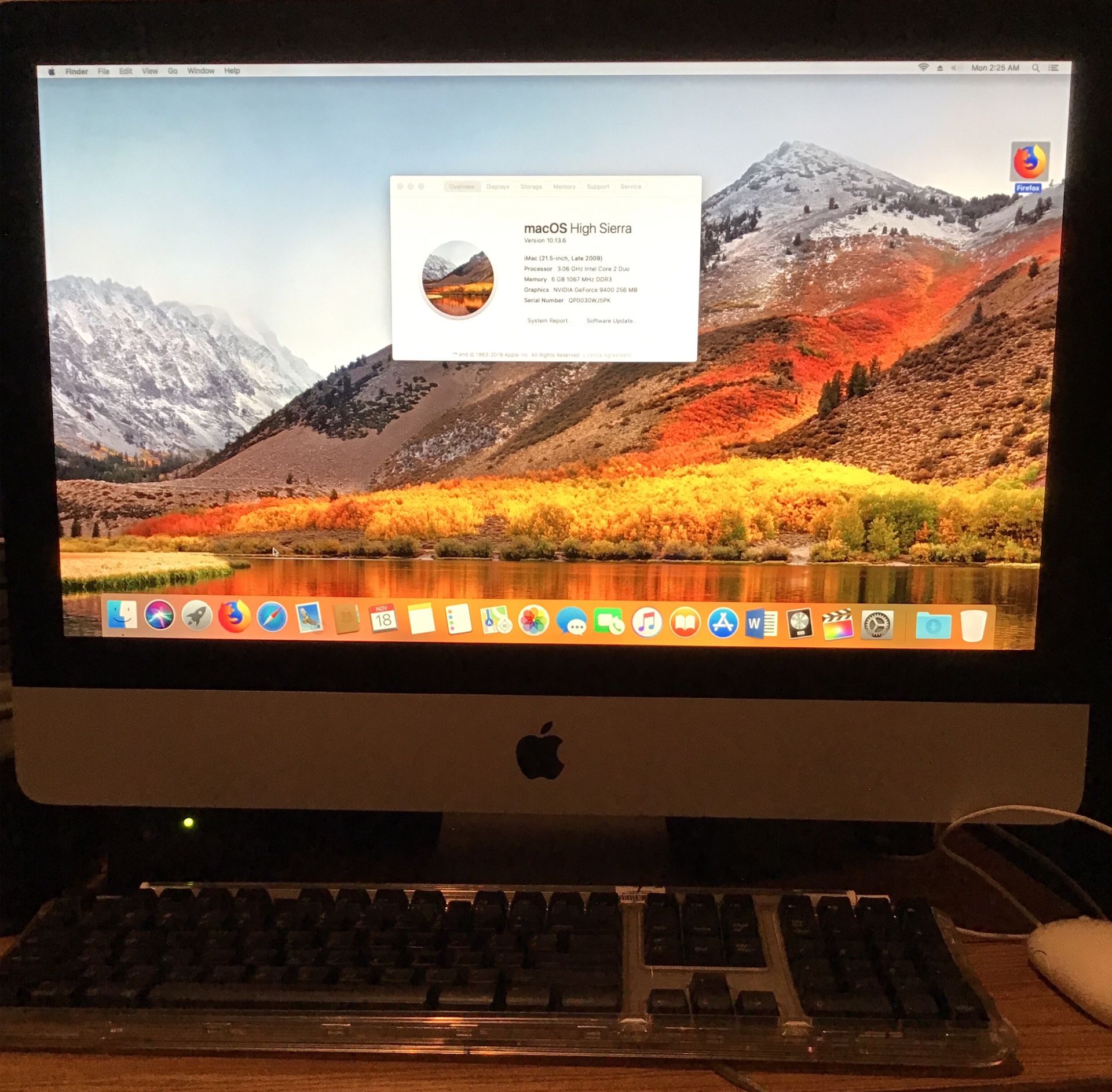 Apple 21.5in Screen iMac Computer w/Office 2016, It has Video and Music production software, Burner Web Cam Bluetooth WiFi and etc. 3.06.Ghz. Intel d