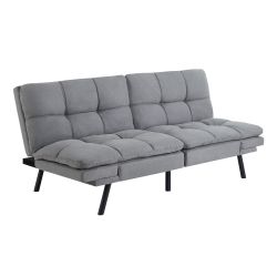Mainstays Memory Foam Futon, Gray Faux Suede Gray - One Size