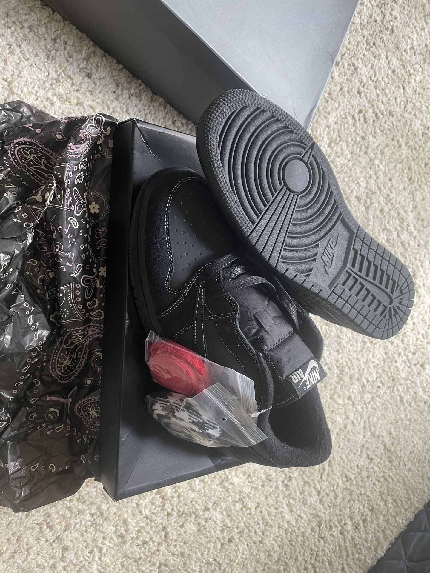 Travis Scott Black phantom (Jordan 1 Retro Low) Sz.10