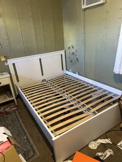 WHITE FULL SIZE BED FRAME - NO MATTRESS