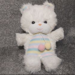Vintage rainbow striped bear plushie/plush/Stuffed Animal