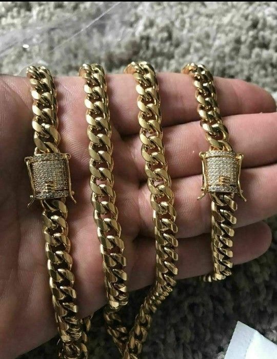 Cuban Chain & Bracelet Set