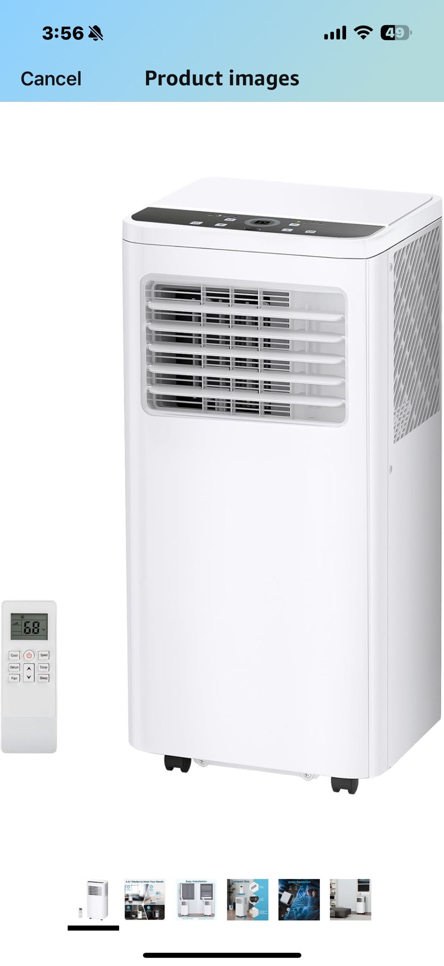 Portable Air Conditioners,10,000 BTU Room Air Conditioner with Remote Control, 3-in-1 Free Standing Cooling AC Unit with Fan & Dehumidifier,Sleep Mode