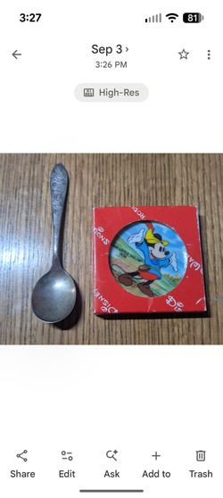VTG 1930s Mickey mouse Spoon And Plate Brave Little Taylor 1938
