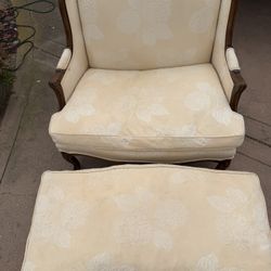 Antique Chair W/ Ottoman 